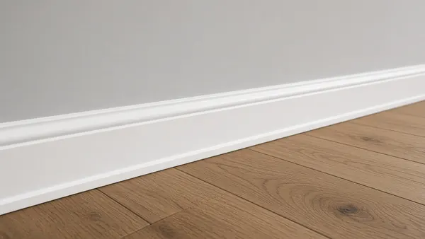 Baseboard gap caulked and touch-up painted for a seamless line along the wall