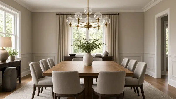 Chandelier installed over a dining table